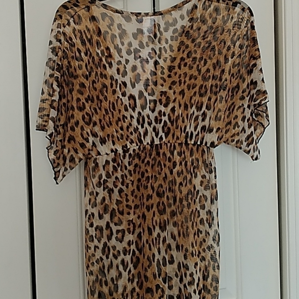 Jordan Taylor Leopard Print Empire Waist Coverup S - Picture 7 of 12